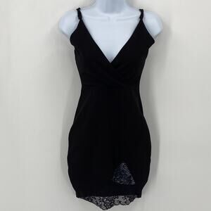 Streetwear Society Black V Neck Mini Dress Small